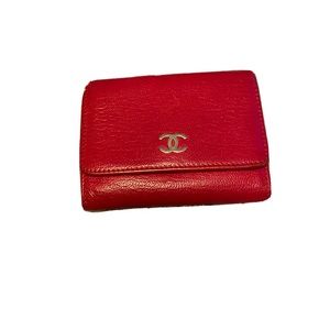 ***SOLD*** Authentic Chanel Classic Small Red Leather Wallet.